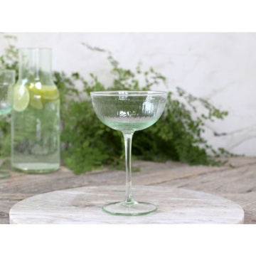 Pahar cocktail din sticlă verde antichizat, 10x15 cm, 235 ml, „Clamart" - Img 2