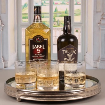 Pahar de whisky din sticlă, transparent, cu model în spirală gravat, 280 ml, 9 x 8 cm, „Joséphine” - Img 4
