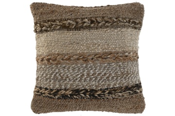 Pernă decorativă din iută, lână și bumbac țesută manual, 45 x 45 cm, „Jute Wool Cushion"
