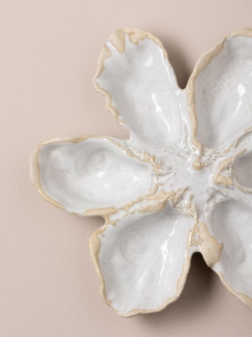 Platou pentru stridii din ceramică, 26×25 cm, "Sea Flower" - Img 5