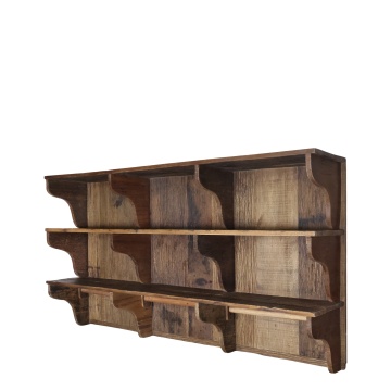 Raft din lemn masiv compartimentat natur 90x180 cm Grimaud
