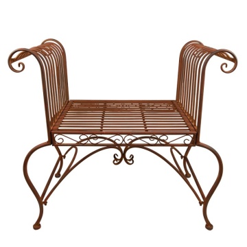 Scaun de exterior, maro, din metal, aspect vintage