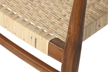 Scaun dining din lemn de tec si rattan, " Excentriq " - Img 4