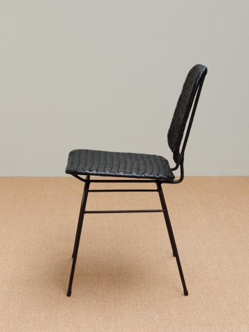 Scaun dining, negru, din rattan, Banyan - Img 4