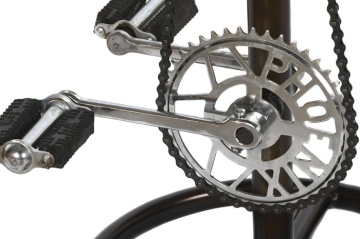 Scaun inalt de bar din piele naturala si metal, stil industrial ,"Rotor" - Img 3