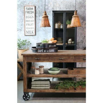 Semn decorativ de perete din lemn si metal "Farm Fresh", H81.5 cm - Img 3