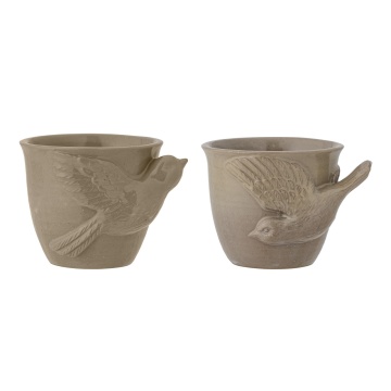 Set 2 cani Bealu, maro, ceramica