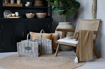 Set 2 cosuri impetite manual din rachita cu manere, "French Country" - Img 2
