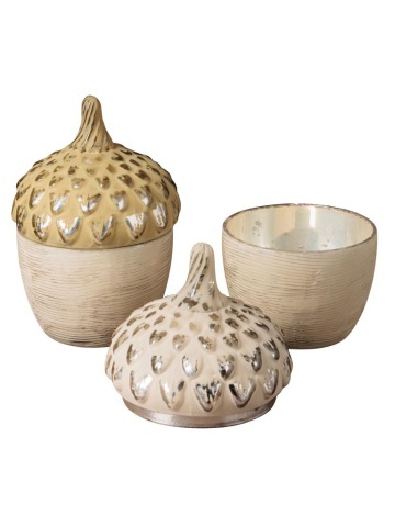 Set 2 cutii decorative, din sticla, Acorn