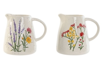 Set 2 letiere din porțelan cu motive florale, 330 ml, 12×9×10,6 cm, „Bloom" - Img 2