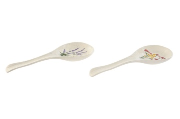Set 2 suporturi pentru lingură din porțelan cu motive florale, 10×27,5×2,7 cm, „Bloom" - Img 2