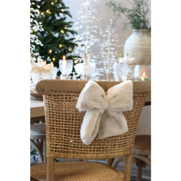 Set 3 fundițe decorative cu agățătoare din țesătură bej și maro, 27x26 cm, „Nœud" - Img 6