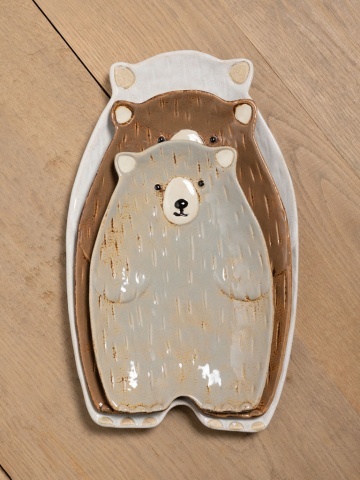 Set 3 platouri din ceramica, in forma de urs, Bear - Img 2