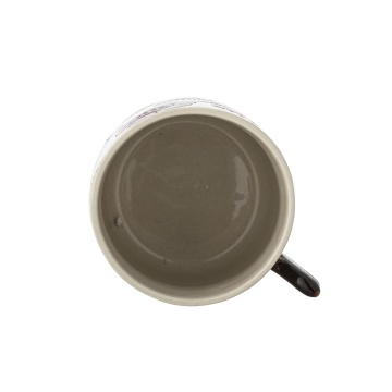Set 4 cești din ceramică artizanală, natur,pictate manual cu flori stilizate și pasăre, cu toartă sculptată, „Vivielle" - Img 5