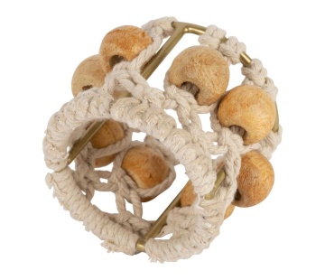 Set 4 inele decorative pentru servetele, din metal si bumbac, D4 cm, Macrame - Img 4