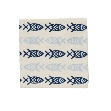 Set 4 șervete din bumbac imprimat cu motive de pești, 35×35 cm, „Fish Napkins"