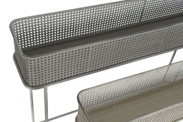 Set suporturi ghivece alb antichizat din metal, 100×22×70 cm și 80×20×53 cm, „White" - Img 2