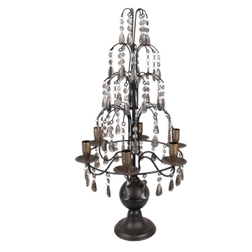 Sfesnic 6 lumanari, din metal, aspect vintage, 36x70 cm