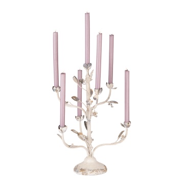 Sfesnic 7 lumanari, alb, din metal, cu aspect vintage, Ø39x51 cm, Bloom - Img 2