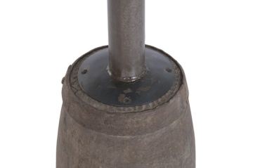 Sfeșnic de podea din lemn reciclat și metal, 26 x 26 x 100 cm, butuc de roată de car, glob din sticlă, „Candle Holder Wheel Hub" - Img 4