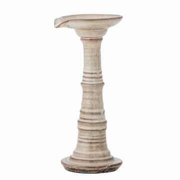 Sfeșnic din ceramică, gri, siluetă sculpturală, glazură reactivă cu nuanțe unice, 25 x 11,5 cm, „Rigby”