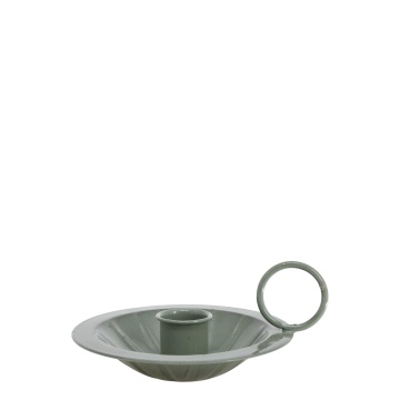 Suport de lumanare, verde, din aluminiu, H4cm, Chamber