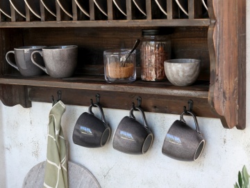 Suport pentru farfurii, din lemn reciclat, cu aspect rustic - Img 8