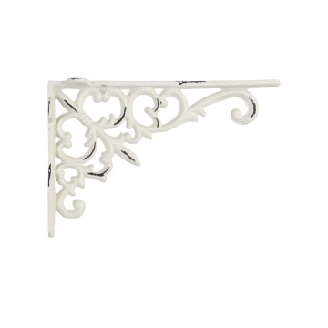 Suport pentru raft, crem antic, din metal, cu model, L18cm, Dona