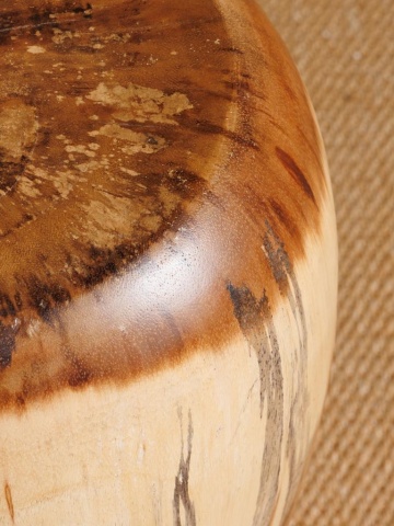 Taburet rotund din lemn masiv de suar, natur, cu talie arcuită, 45 cm, „Haïti” - Img 5