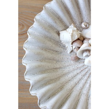Tavă decorativă din ceramică cu margine striată, Ø44 cm - Img 5