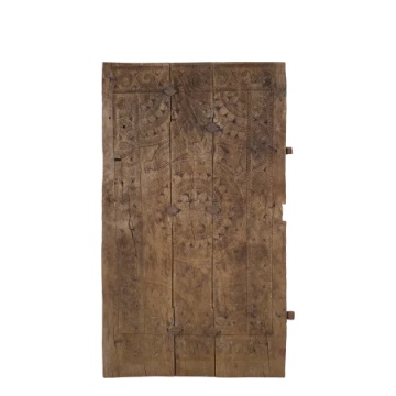 Ușă decorativă din lemn vechi reciclat sculptat manual, "Grimaud" - Img 6