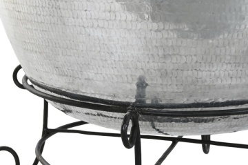 Vază decorativă de mari dimensiuni, stil modern elegant, culoare argintiu, din aluminiu, „Silver” - Img 2