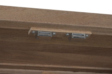Vitrină două corpuri interior natural din tec reciclat cu structură din lemn – "Kalindra" - Img 11