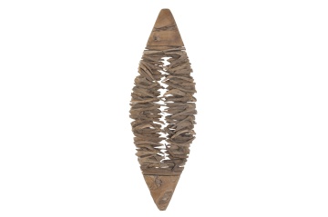Aplică de perete din rădăcină de tec reciclat, maro, cu LED, finisaj natural, 140 x 49 x 10 cm, „Laon”
