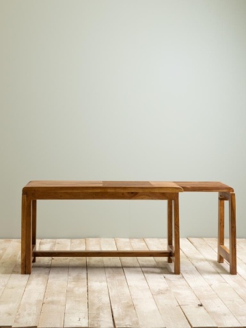 Bancă extensibilă din lemn de acacia, natur, 46 x 88–148 x 35 cm, „Extendable” - Img 4