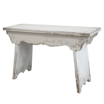 Bancă hol vintage din lemn, albă, 48,5 x 80 x 30 cm, „Old French”