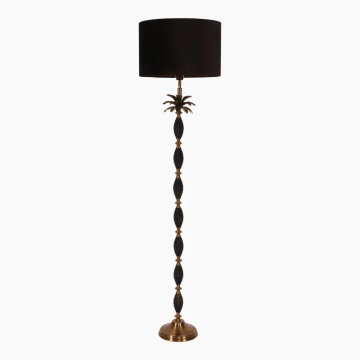 Bază pentru lampadar din aluminiu, auriu și negru, cu trunchi de palmier și coroană de frunze, finisaj antichizat, 128 x 20 cm, „Palmeraie” - Img 3