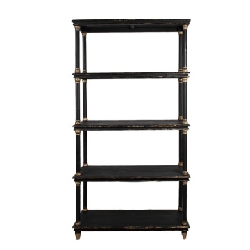 Biblioteca neagra, din lemn masiv, aspect vintage, Noire