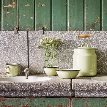Bidon de lapte vintage din oțel emailat, verde, Ø16×H22,5 cm, 3L, „Emil's Enamel Green" - Img 3
