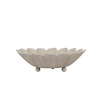Bol decorativ mic vintage din metal, bej „Ingrid”