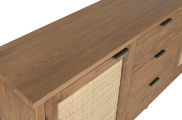 Bufet din lemn de tec si rattan " Boho Tec " - Img 8