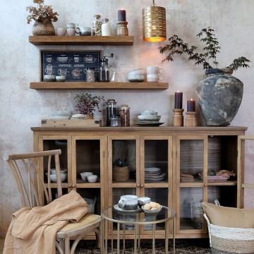 Bufet din lemn masiv, cu 6 usi, aspect rustic - Img 2
