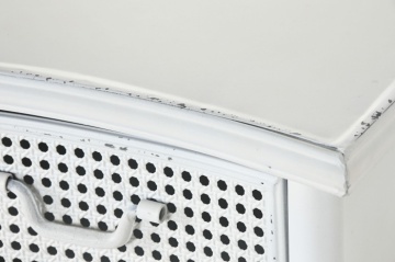 Bufet vintage din metal perforat, finisaj alb antichizat, 101×42×85 cm, „Merej" - Img 8