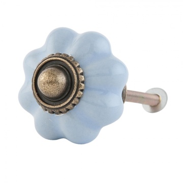 Buton rotund din ceramică bleu Ø3 cm, „Léonie” - Img 2
