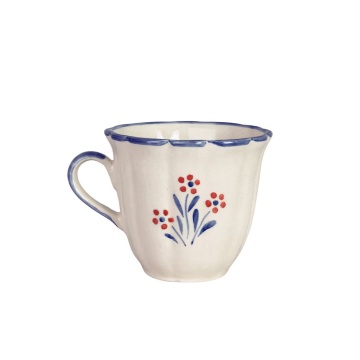 Cană din ceramică pictată manual, Ø 10,5 x H 9,5 cm, albastru, „Esther Wildflower"