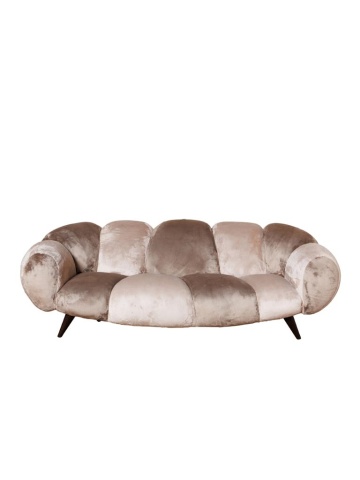 Canapea premium din catifea taupe, 3 locuri, „Mercurio”