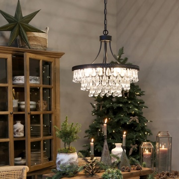 Candelabru din sticlă, cu piese în formă de picătură, 6 surse de lumină, "Versailles" - Img 2