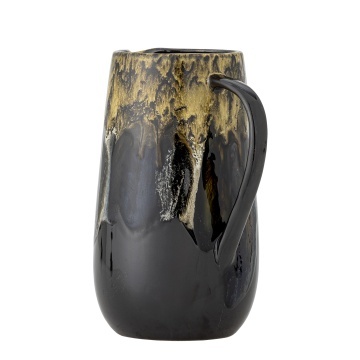 Carafă din ceramică cu finisaj artizanal în tonuri de negru, auriu și maro, 13×22,5 cm, „Wyatt" - Img 2