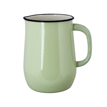 Carafa vintage din oțel emailat, verde „Emil’s