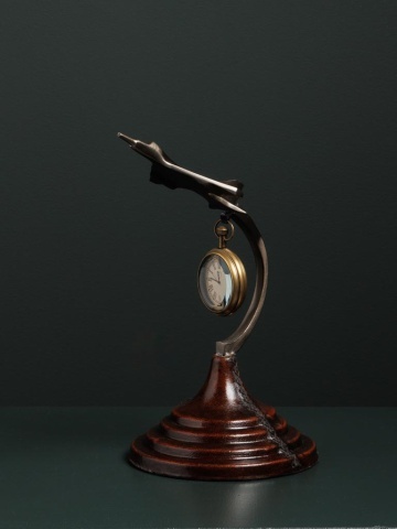 Ceas de masa, decorativ, pe suport din otel, Time Flies - Img 3